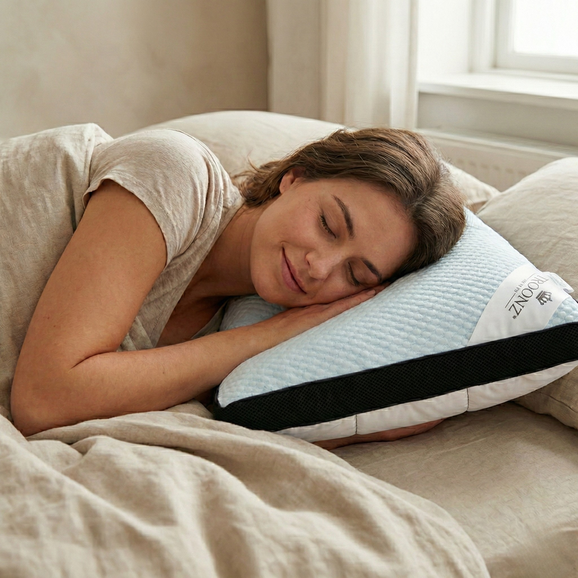 Oreiller Troonz pour le sommeil du ventre Livorno Plus One